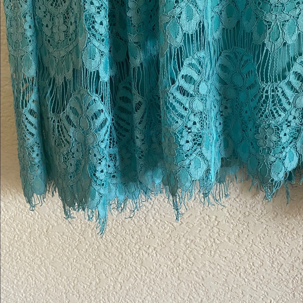 REBA Turquoise Lace Midi Dress - Picture 8 of 16